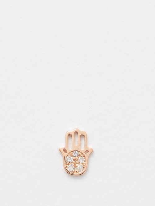 Loquet Hand Of Fatima Diamond & 18kt Rose Gold Charm