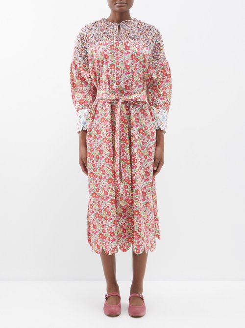 Horror Vacui Caesar Floral-print Cotton-poplin Midi Dress
