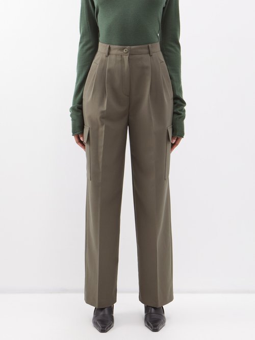 The Frankie Shop - Maesa Tailored Cargo Trousers - Womens - Khaki