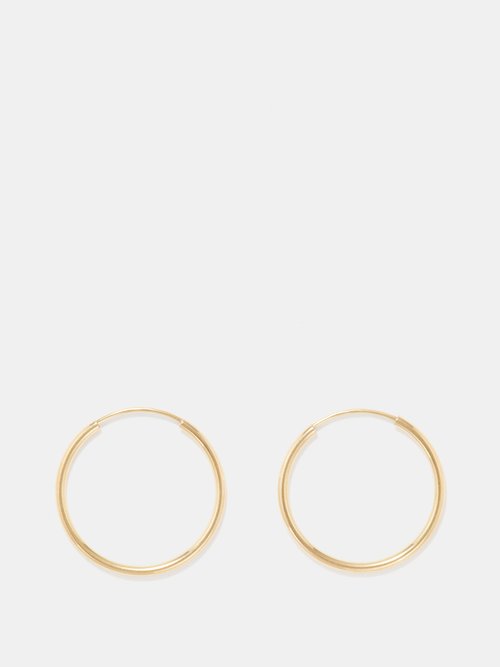 Jacquie Aiche - Tube 14kt Gold Hoop Earrings - Womens - Yellow Gold