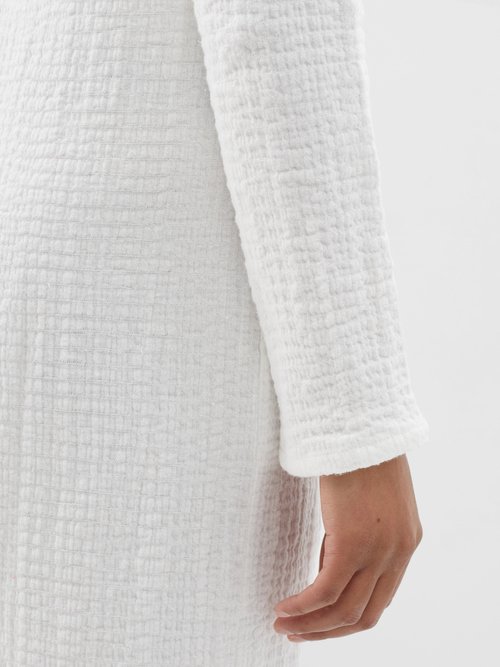 Shop Albus Lumen Crinkled-cotton Maxi Dress In White