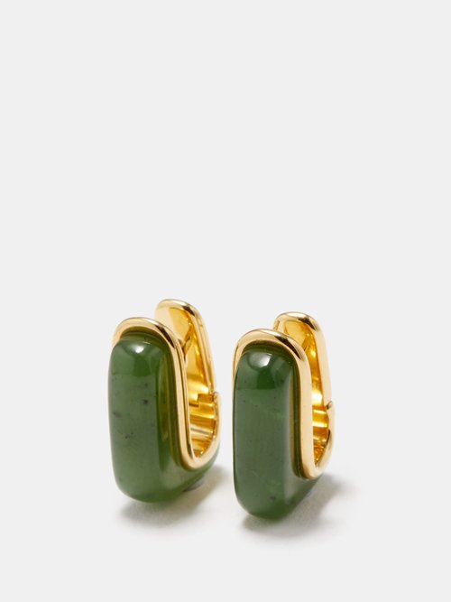Fernando Jorge Oblong Nephrite-jade & 18kt Gold Earrings