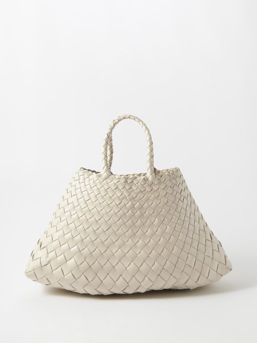 Small Woven Leather Tote