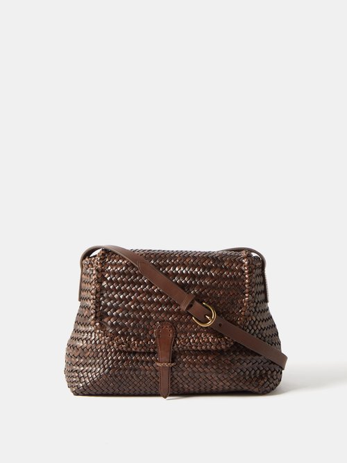 Dragon Diffusion - City Bag Big Dark Brown Woven Leather Bag