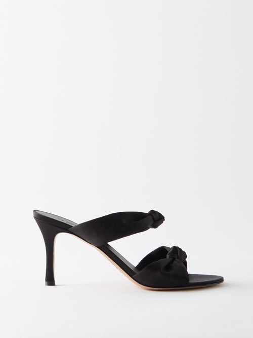 le monde béryl - knotted-strap satin mules womens black