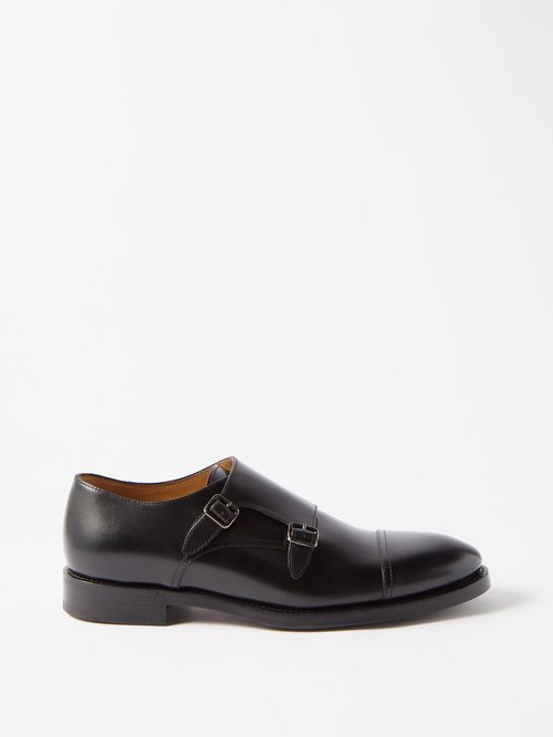 Brunello Cucinelli - Monk-strap Leather Shoes - Mens - Black