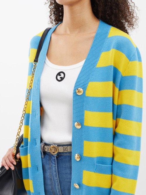 Cardigan In Turquoise/yellow/mix