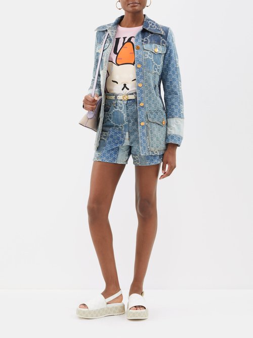 Gucci X Pikarar Kawaii-embroidered Cotton Shirt