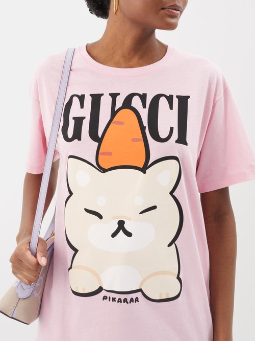 Gucci X Pikarar Kawaii-embroidered Cotton Shirt