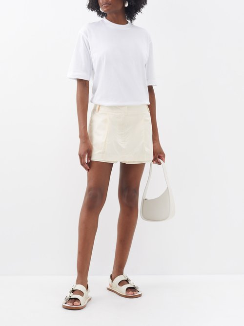 Italian Sporty Nylon Pleated Pull On Mini Skirt – Tibi Official