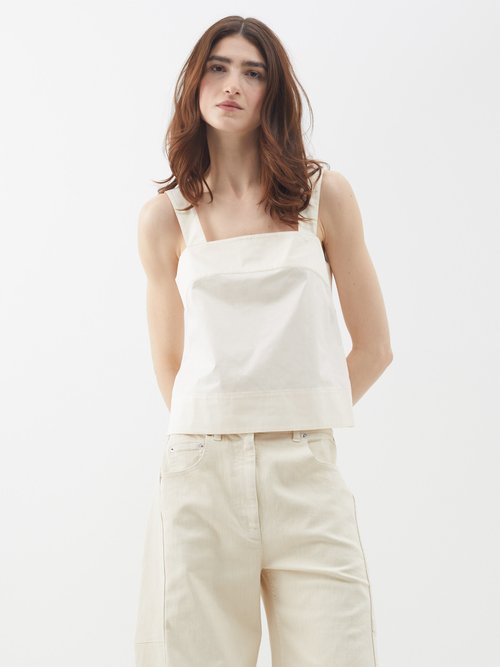 TIBI Melee frayed wool-crepe peplum tank