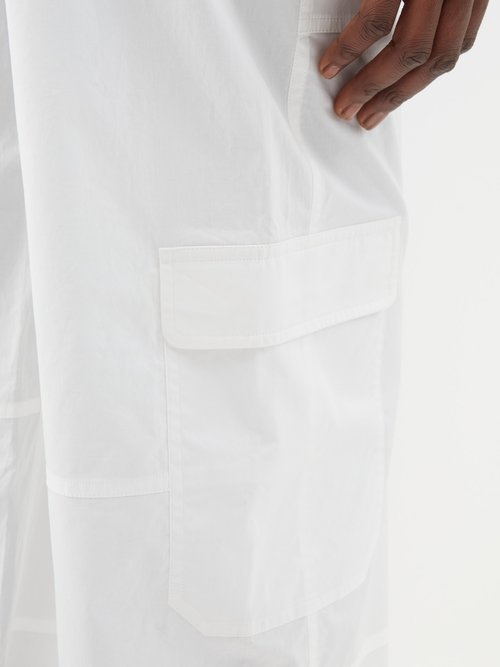 Shop Totême Organic Cotton-poplin Cargo Trousers In White