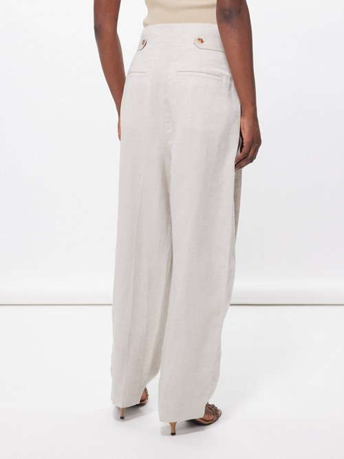 TOTEME Tapered Linen Trousers - Farfetch