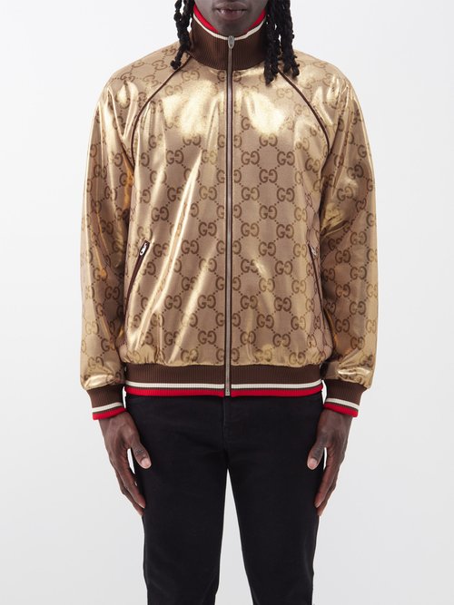 Gucci gold GG Supreme Bomber Jacket