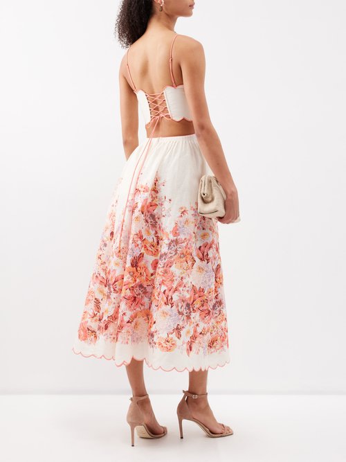 Zimmermann Devi Floral-print Canvas Midi Dress