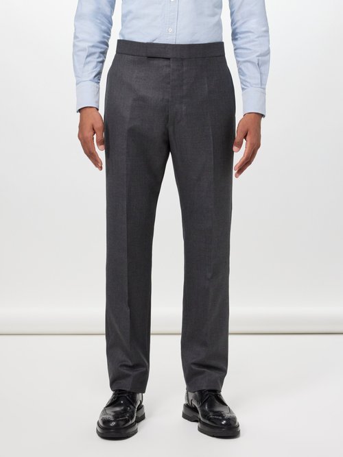Thom Browne Super 120s Wool Suit Trousers In Dark Grey | ModeSens