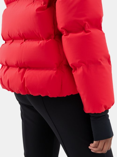 Shop Moncler Suisses Padded Down Ski Jacket In Red