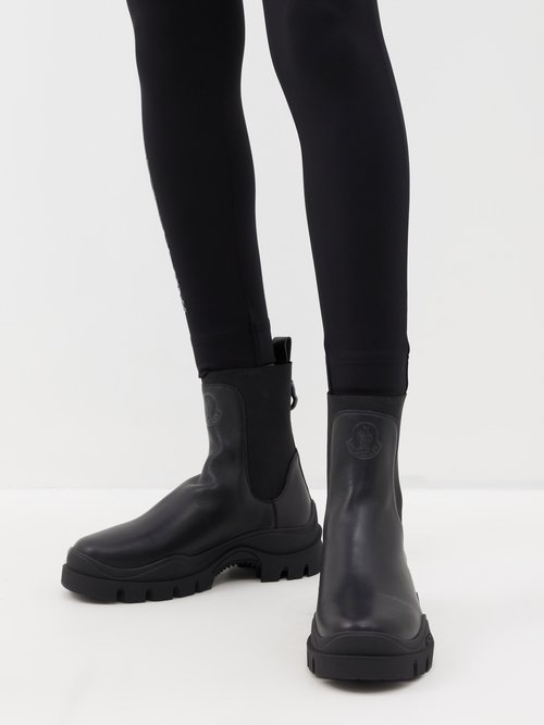 Moncler Larue Leather Chelsea Ankle Boots | Smart Closet