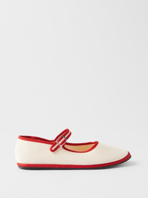 Vibi Venezia 10mm Mary Jane Pachino Chenille Loafers In Red,white