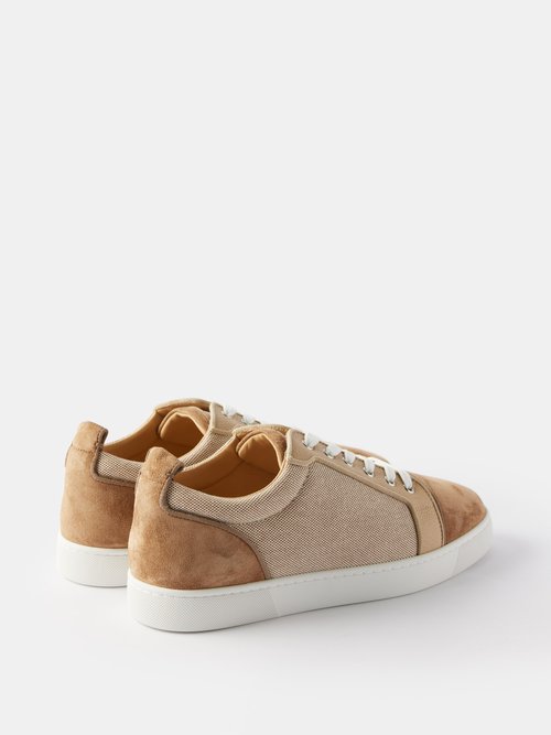 Christian Louboutin Men's Suede-Trim Low-Top Canvas Sneakers