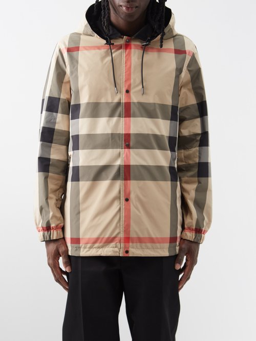 Burberry - Reversible Exploded Check Hooded Jacket - Mens - Beige Check