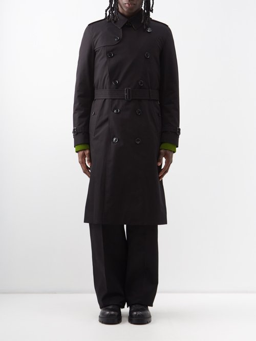 Burberry - Kensington Long Cotton-gabardine Trench Coat - Mens - Black