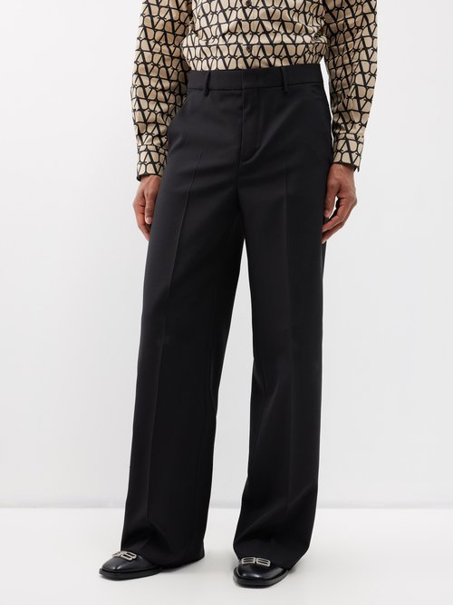 Valentino Garavani Wide-leg Wool Trousers