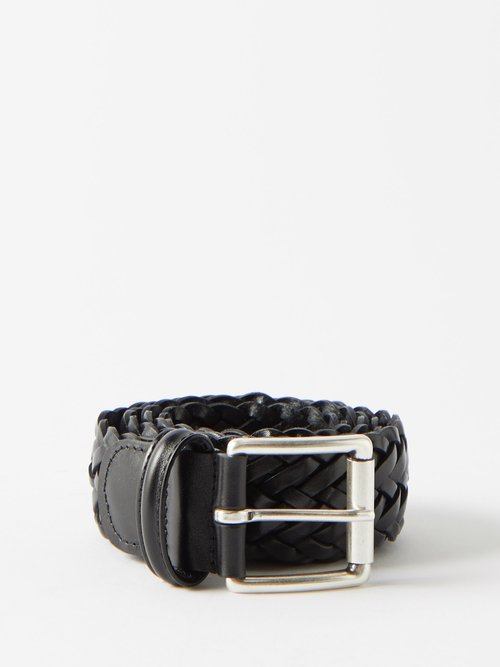 Anderson's Woven Leather Belt In Blue