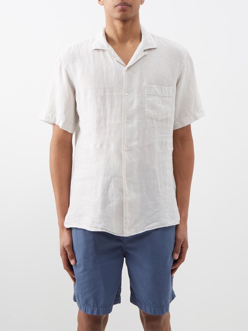 Hartford Pat Linen Short-sleeved Shirt