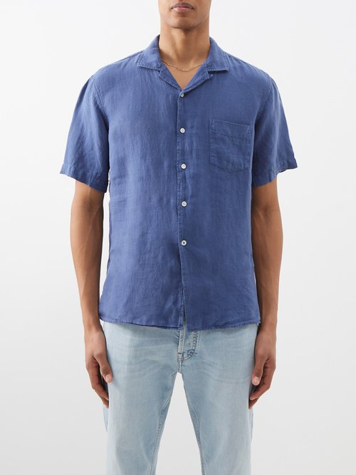 Hartford Cuban-collar Linen Shirt