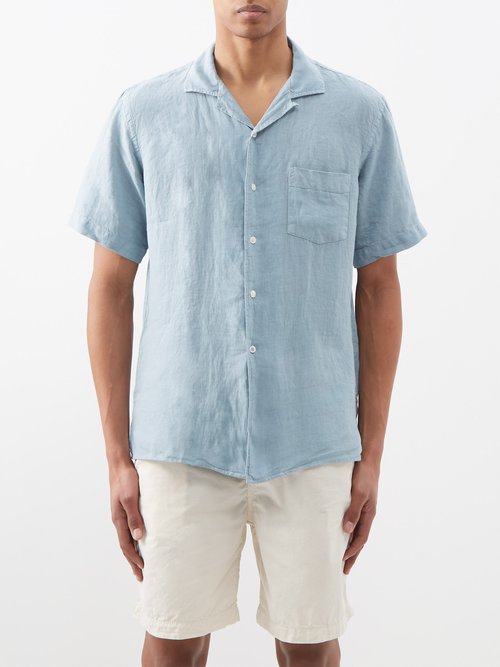 Hartford Pat Linen Short-sleeved Shirt