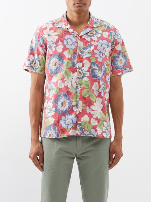 Hartford Paul Floral-print Cotton Short-sleeved Shirt