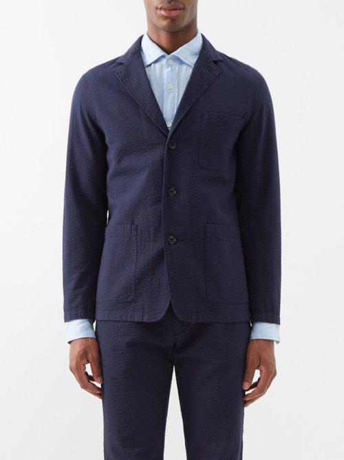 Hartford Jobby Cotton-seersucker Suit Jacket