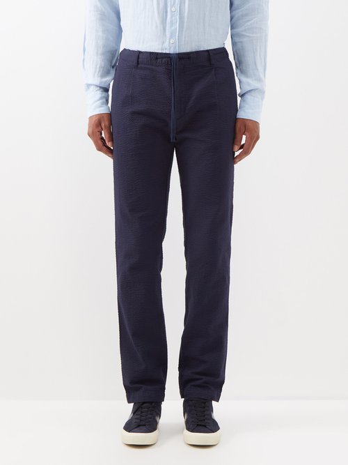 Hartford Tanker Drawstring-waist Cotton-seersucker Trousers