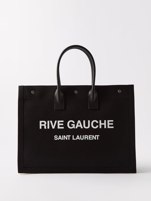 Saint Laurent - Rive Gauche Small Canvas Tote Bag - Mens - Black