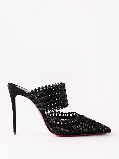 Christian Louboutin Loubi Donna Spike Red Sole Flip Flops In Black