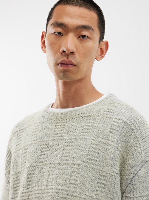 MM6 Maison Margiela Check-knitted Crew-neck Sweater | Smart Closet