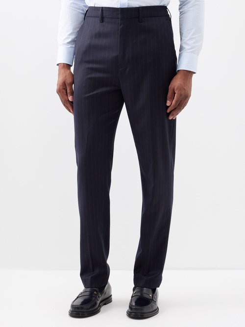 Dunhill Elasticated-waist Pinstripe Wool Trousers