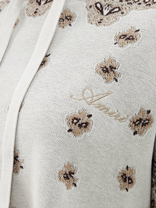 AMIRI Monogram-Embroidered Bandana Oversized Cashmere Hoodie for Women