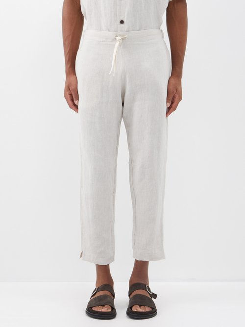 Marané Drawstring Linen Tapered Trousers