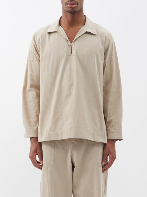 Marané El Choro Open-neck Recycled-cotton Shirt