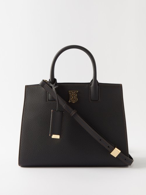 Burberry Frances Small Leather Top-handle Bag in Black