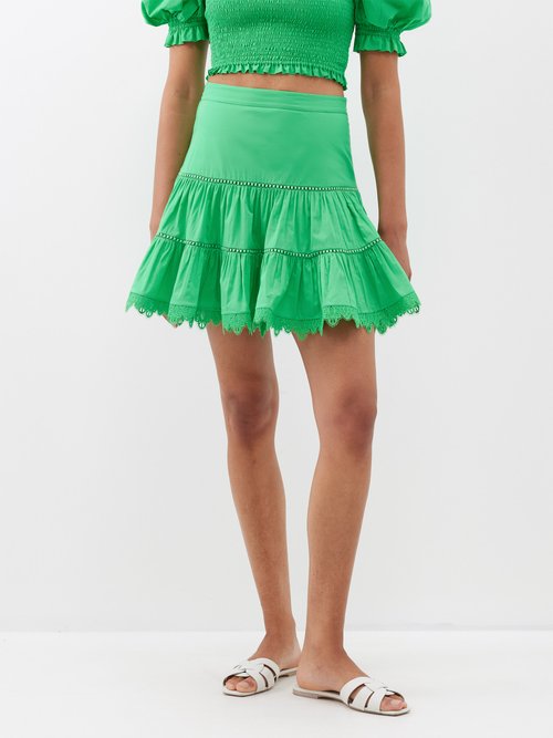 Charo Ruiz Argy Lace-trim Cotton Mini Skirt