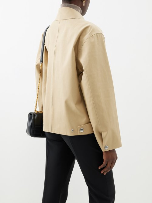 Logo Canvas Shirt Jacket in Beige - Burberry