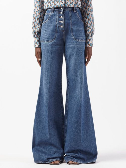 Etro Embroidered High-rise Flared Jeans