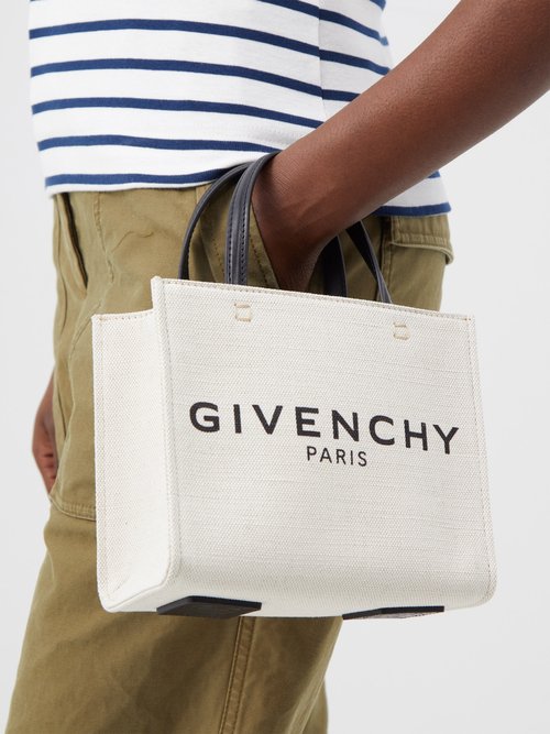 Givenchy – G-tote Mini Logo-print Canvas Tote Bag – Womens – White Black