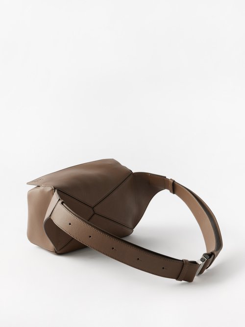 Puzzle Mini Leather Belt Bag in Brown - Loewe