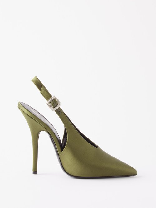 Saint Laurent Zoe 110mm leather pumps - Yellow