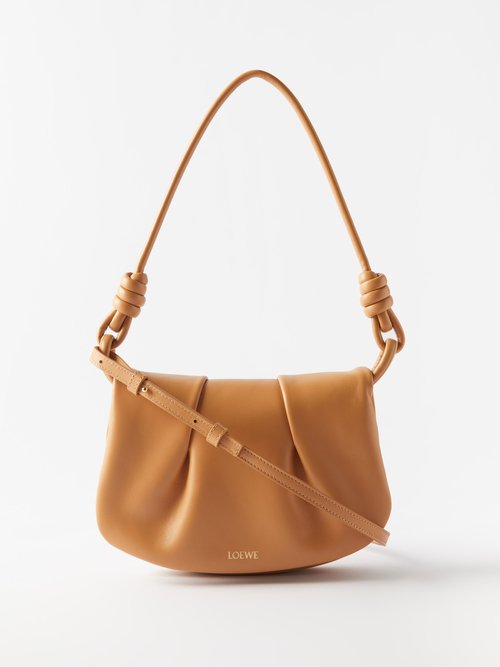 Loewe Paseo Convertible Leather Shoulder Bag In Tan | ModeSens