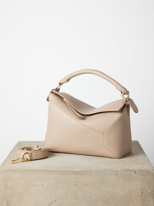 Loewe Puzzle Edge Mini Leather Shoulder Bag in Brown